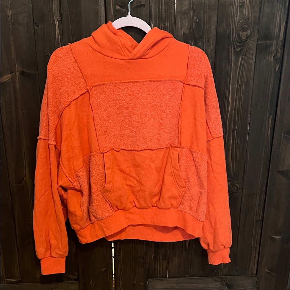 Orange Sweatshirt aerie patchwork